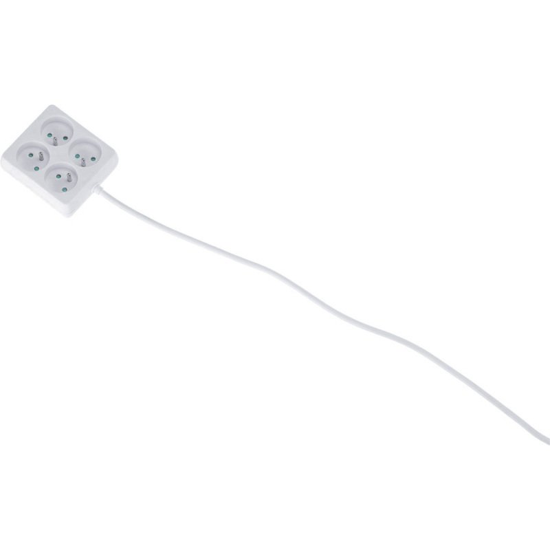 Multiprise sans interrupteur câble 90 cm pour 4 prises