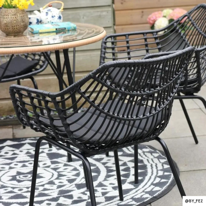 Tuinstoel Lorraine - zwart - 76x62x60 cm