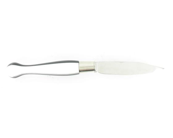 Nontron Virole n° 25 - Boule le Taiji - Manche Corian Blanc et noir, insert Aluminium Couteaux de Poche par Nontron