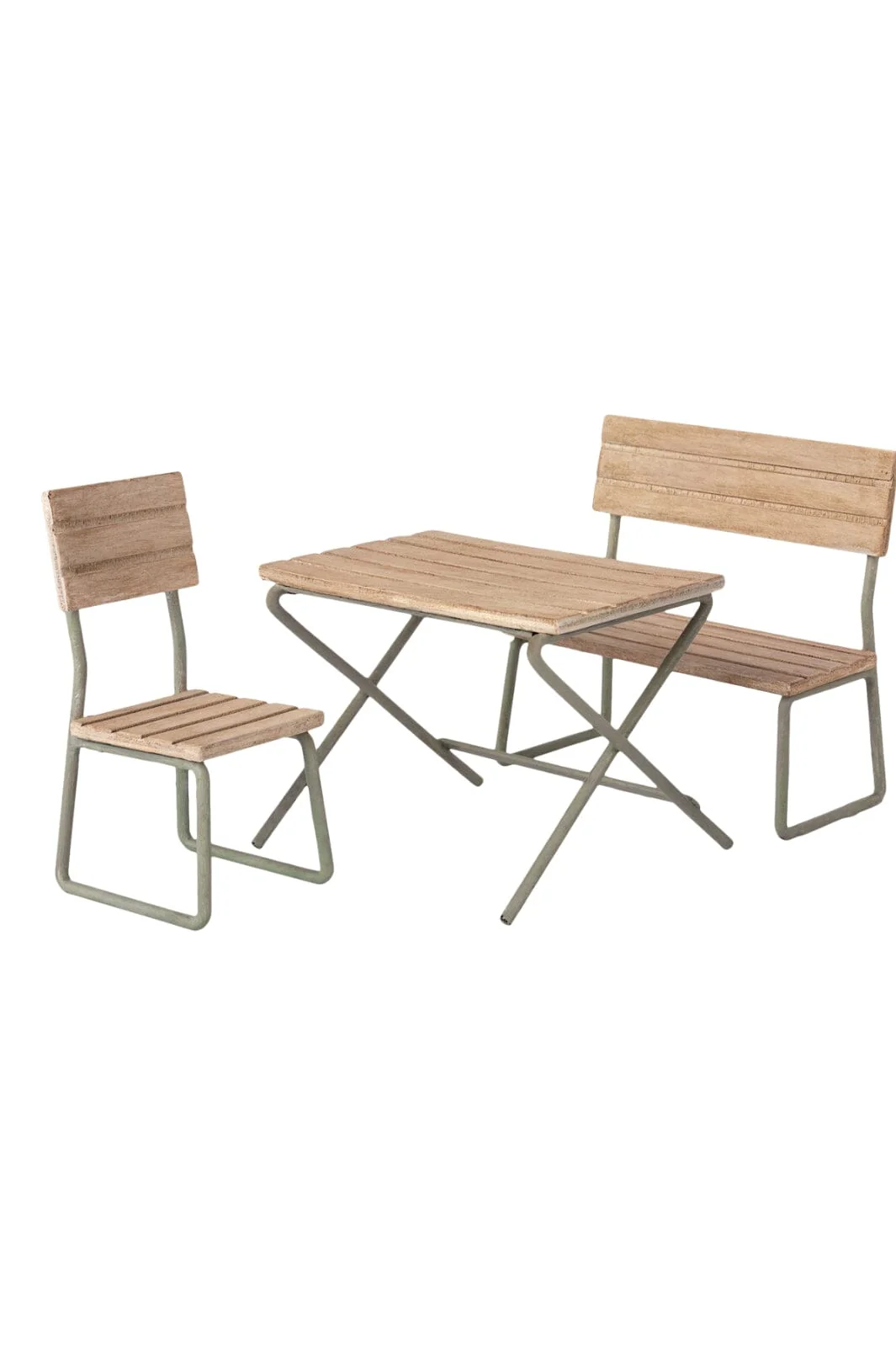 Maileg Garden Set, Table W. Chair And Bench