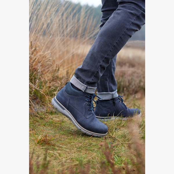 Hush Puppies leren heren veterschoenen blauw
