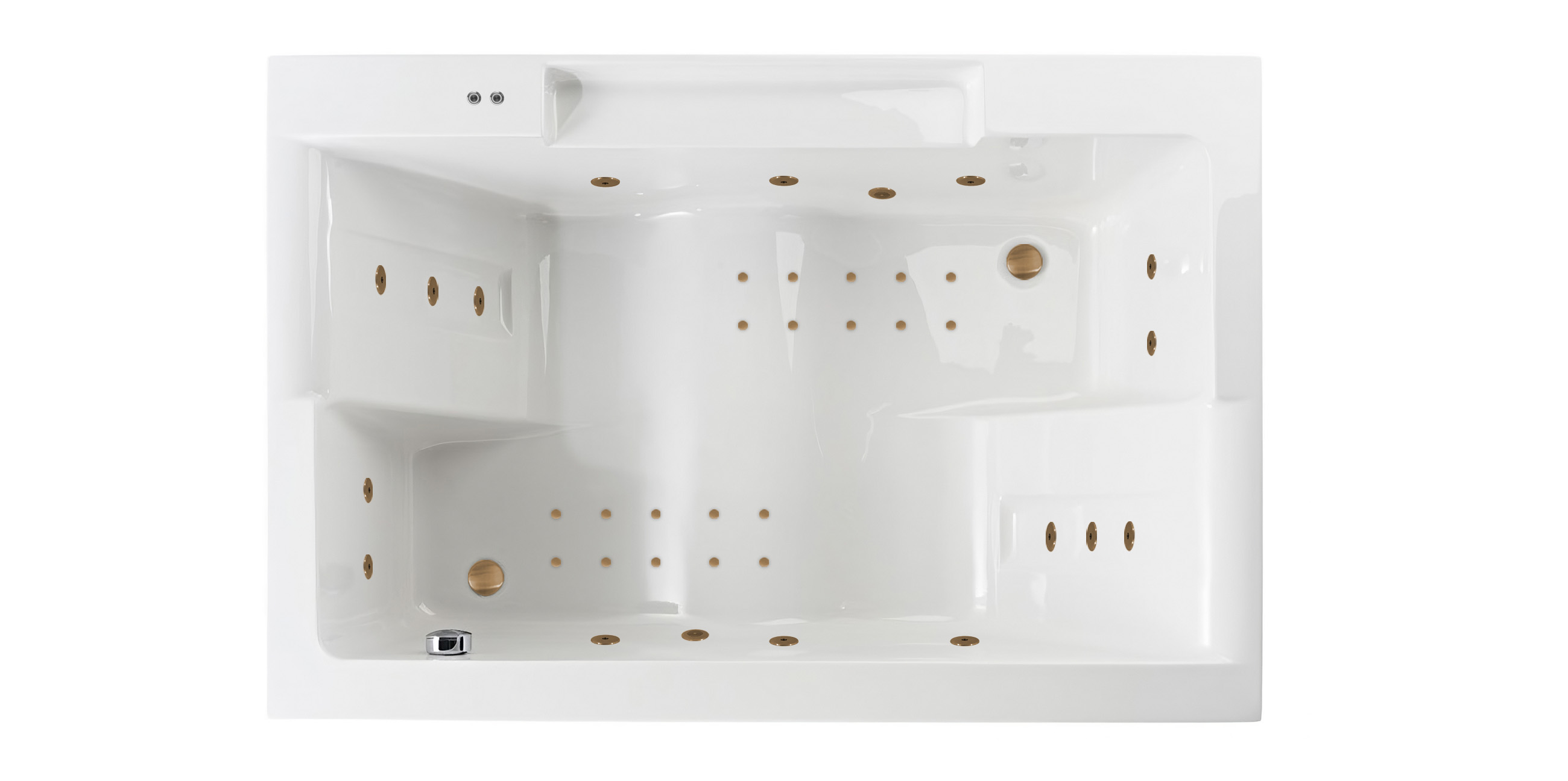 Lambini Designs Puglia bubbelbad 180x120cm elektronisch met 6 4 2 hydrojets en 12 aerojets goud