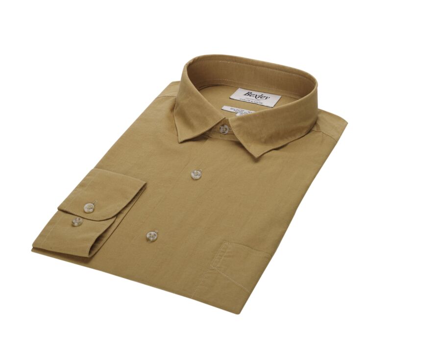 Chemise coton lin Caramel - Poche poitrine - SYLBERT