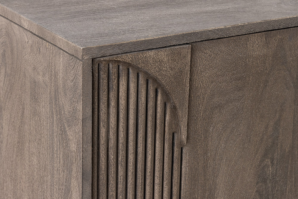 Massives Sideboard ART DECO 170cm grau Mangoholz 3D-Front