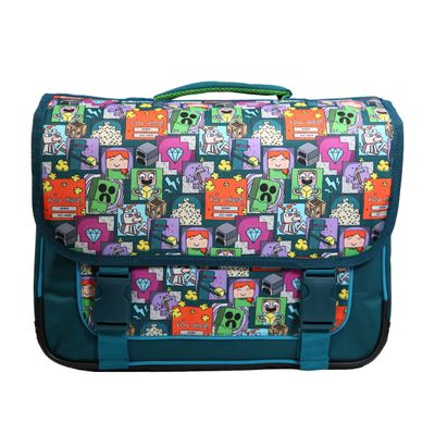 Cartable Minecraft 38 cm - 2 compartiments - vert - Bagtrotter