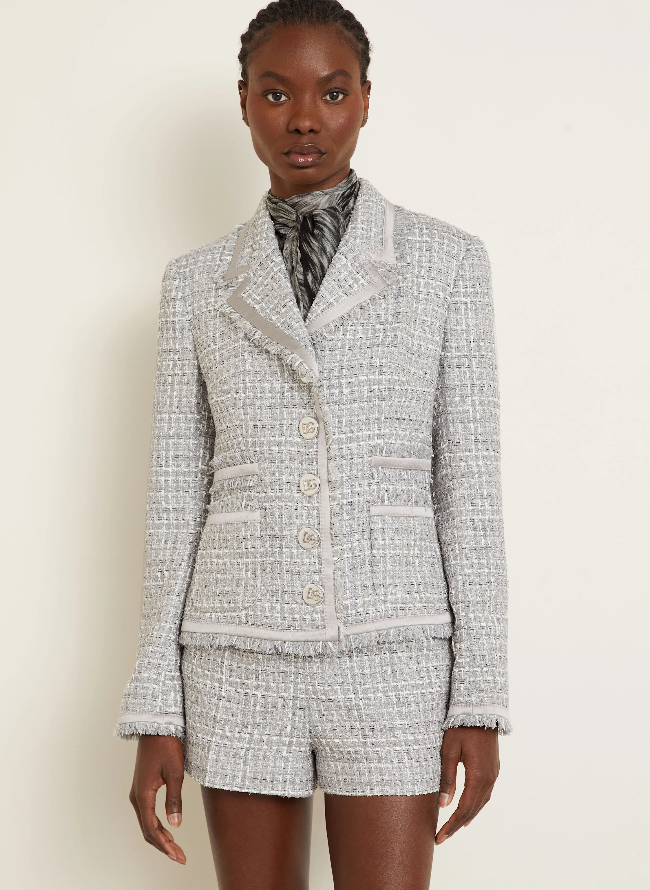 DOLCE & GABBANA Bouclé-Blazer mit Glitzergarn