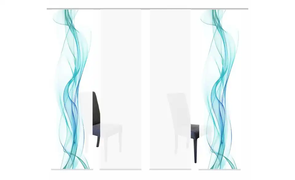 Schiebevorhang Blau 4er-Set