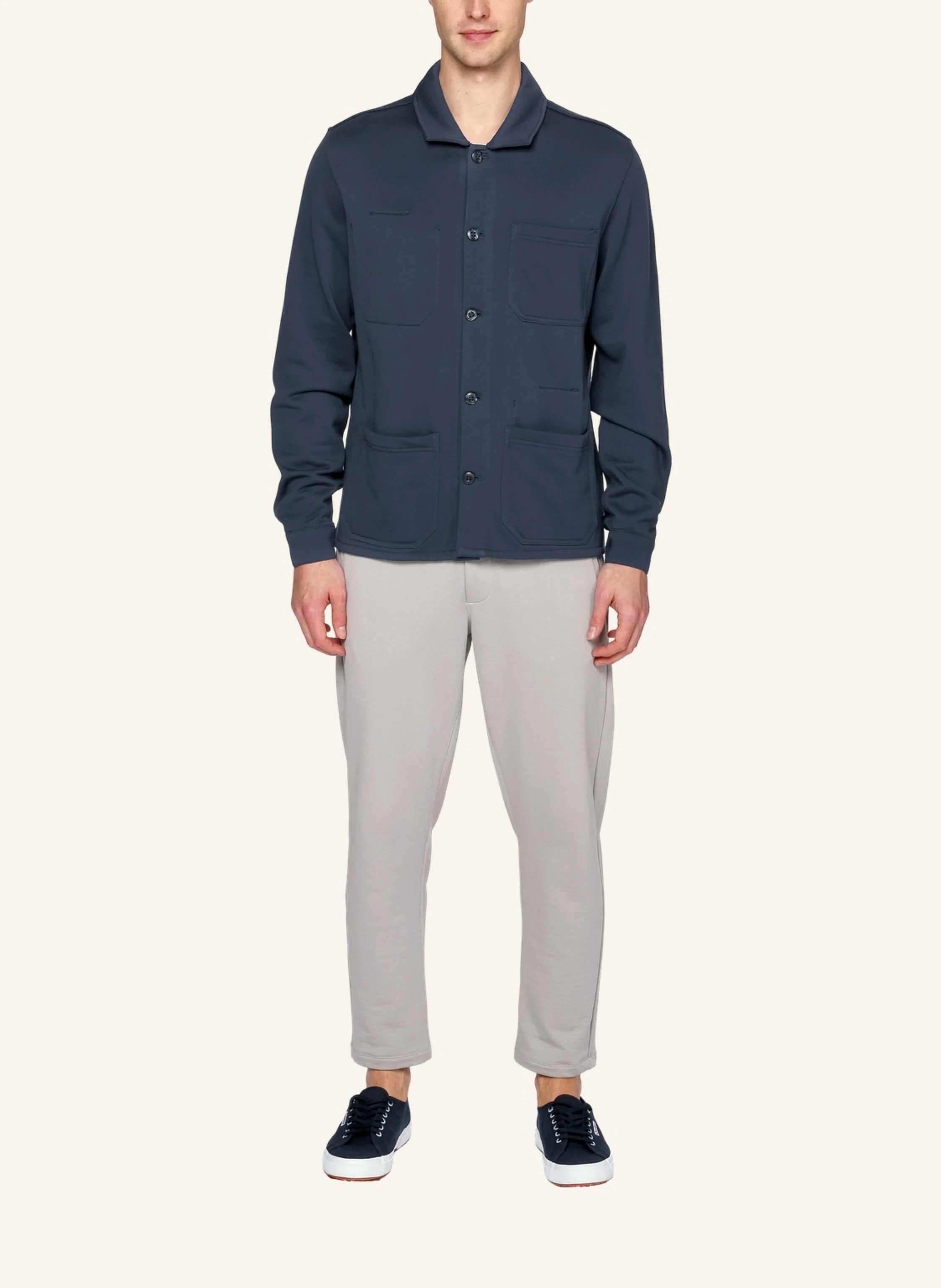 TRUSTED HANDWORK 1/1-Sleeve Overshirt with Inside Pockets