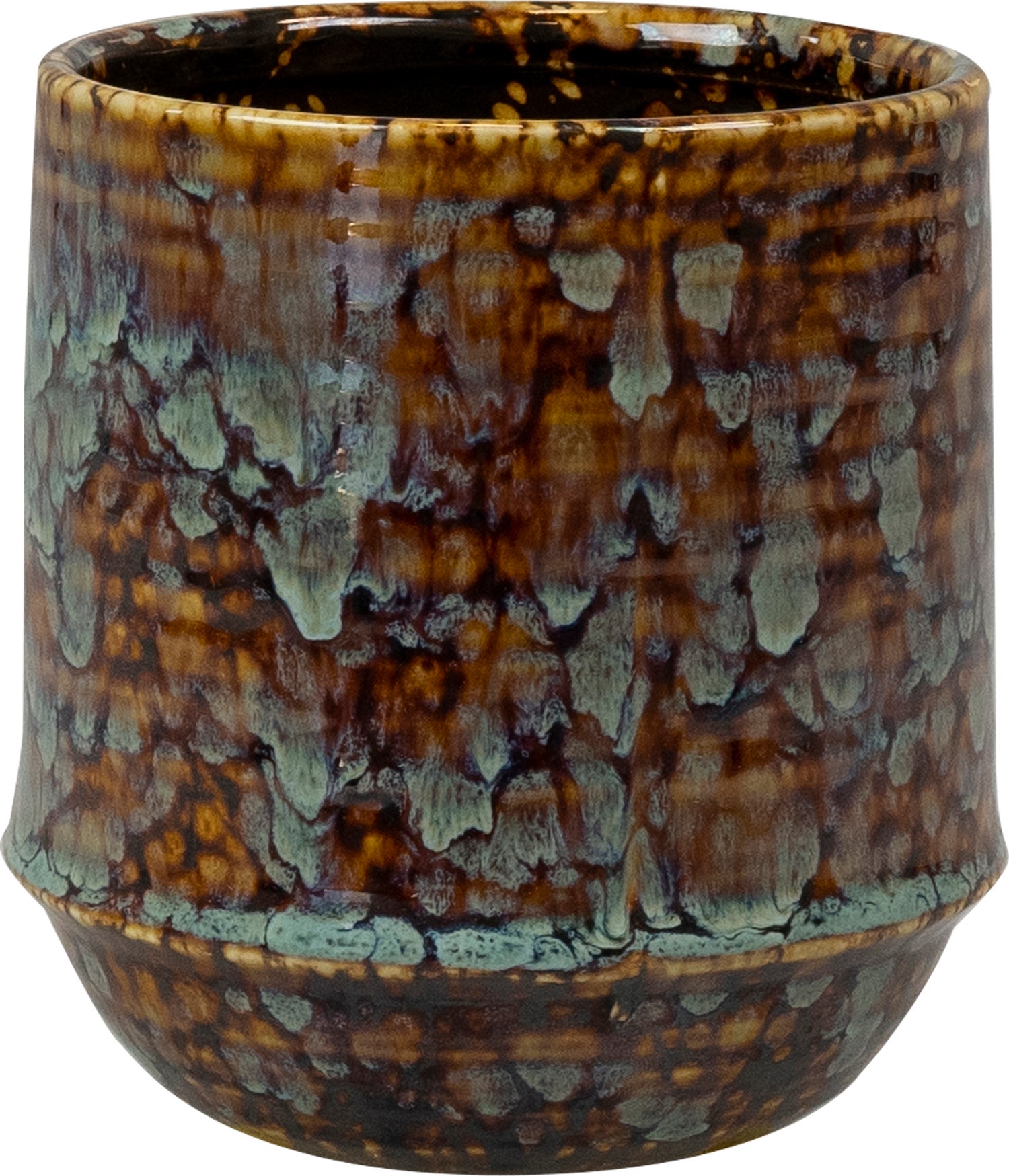 TS bloempot Noud bruin / groen D 7 H 8 cm