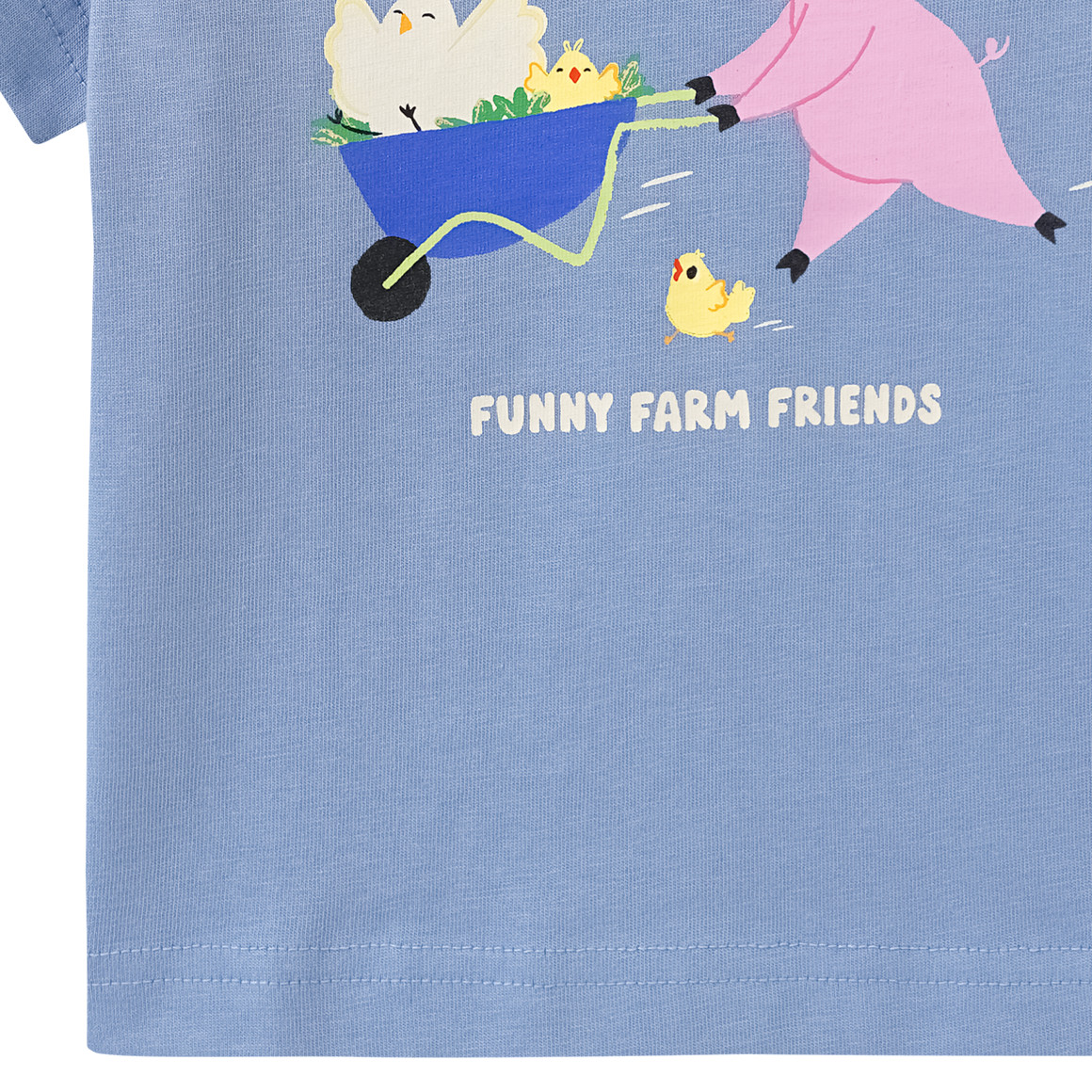 Topomini Baby T-Shirt mit Bauernhof-Print hellblau