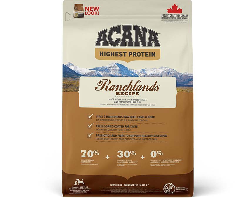 Acana Regionals Ranchlands Dog Highest proteïn - Hondenvoer - 2 Kilogram - rund
