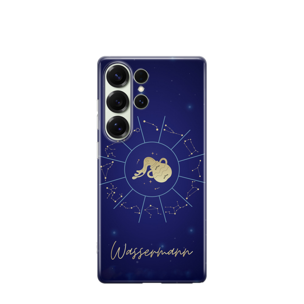 Samsung Galaxy S25 Ultra Gummi Hülle Wassermann 3 - Blau
