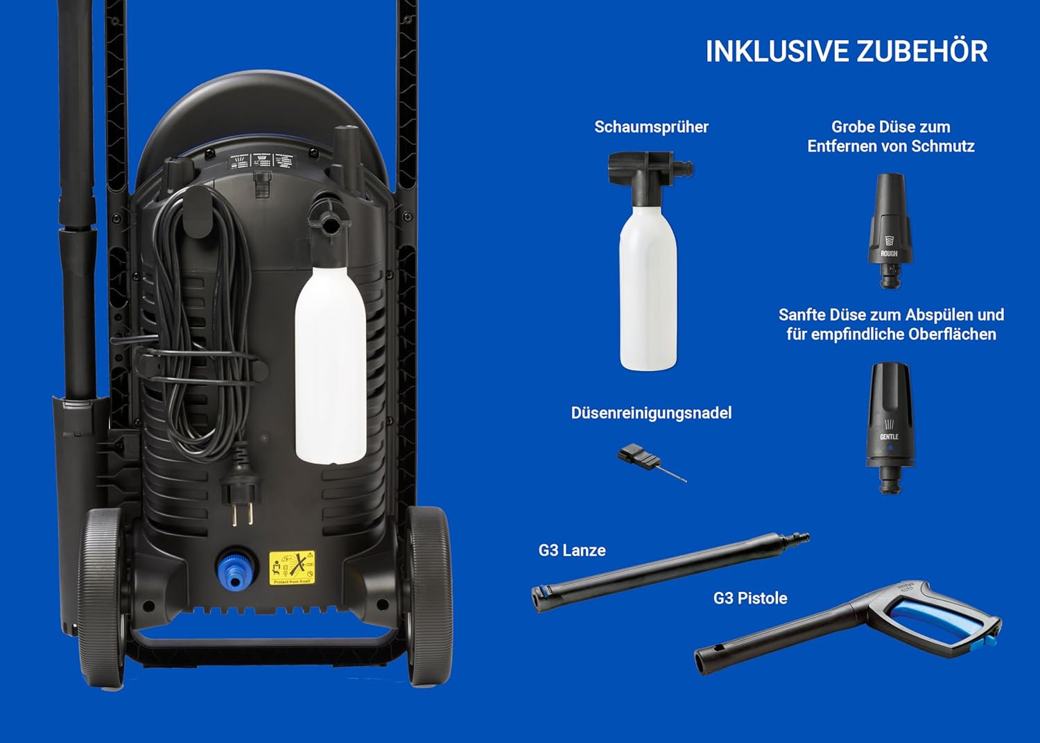 Nilfisk Hochdruckreiniger Core 140 Bar Druck mit PowerControl - Pressure Washer Für Terrassen, Werkstätten und Autos (1800 W)
