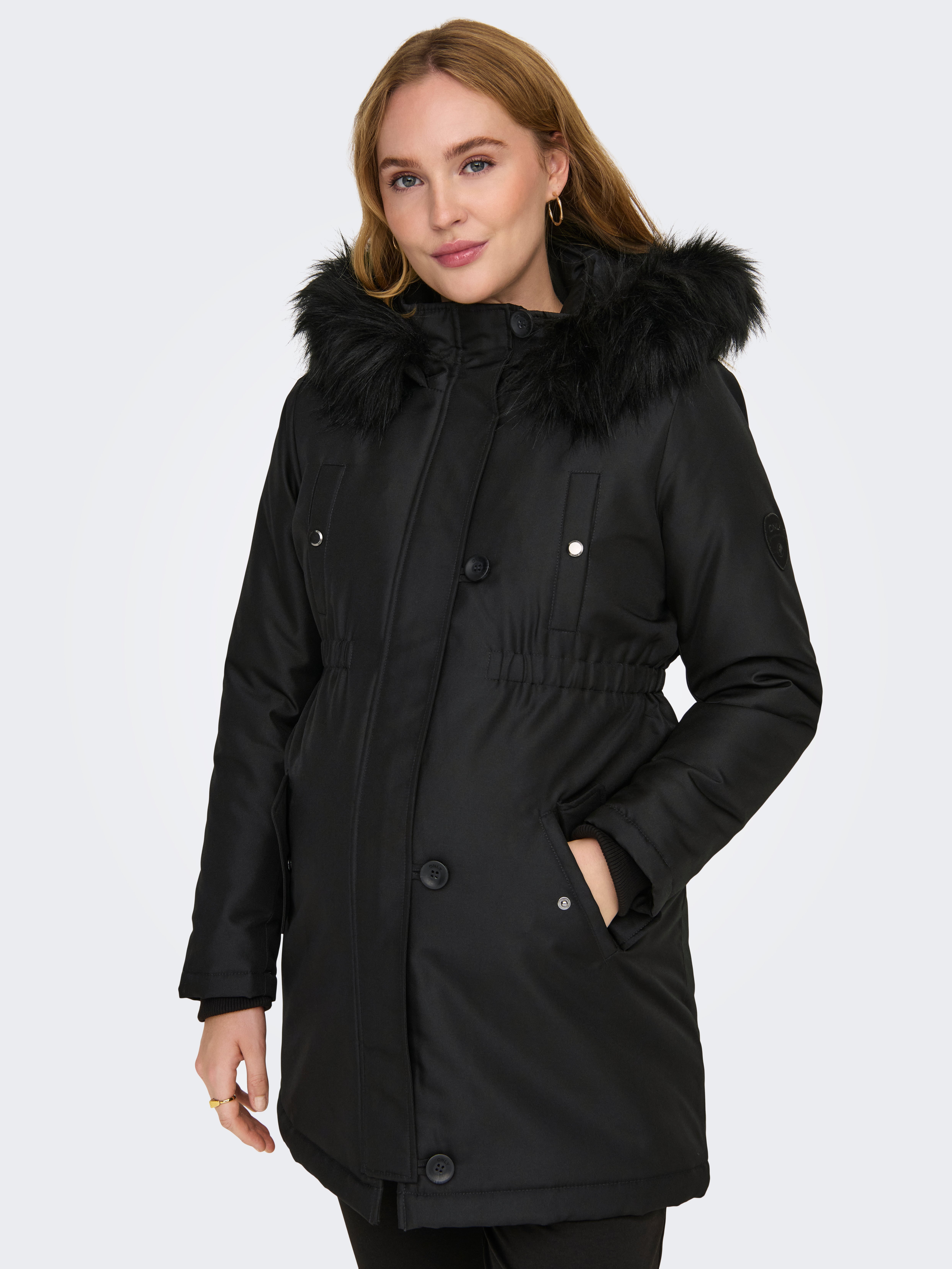 OLMIRIS Langer Parka Black