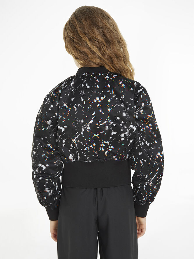 Calvin Klein CRYSTAL AOP SATIN BOMBER 0gm