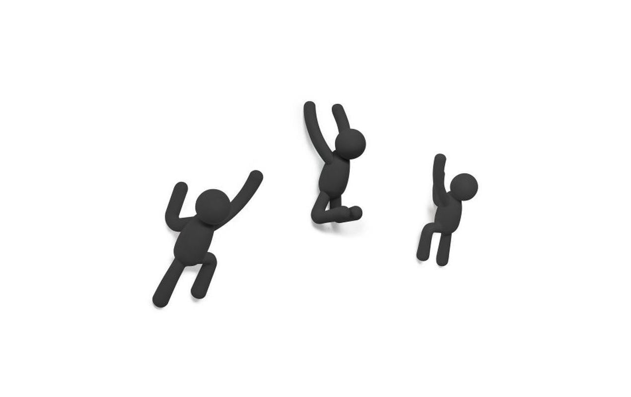 Wandhaken Buddy Schwarz, KunststoffWand-Kleiderhaken