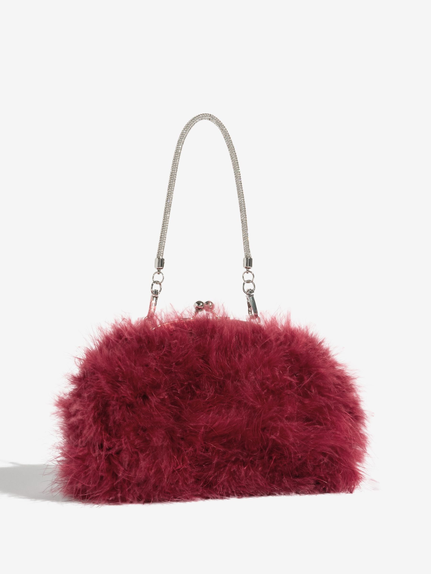 Bordeauxrood - Lipsy Feather Top Handle Clutch Bag