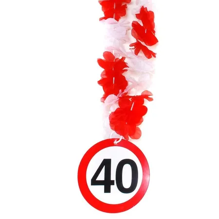 Udo Schmidt Hawaii-Kette, Zahl 40, Rot-Weiß