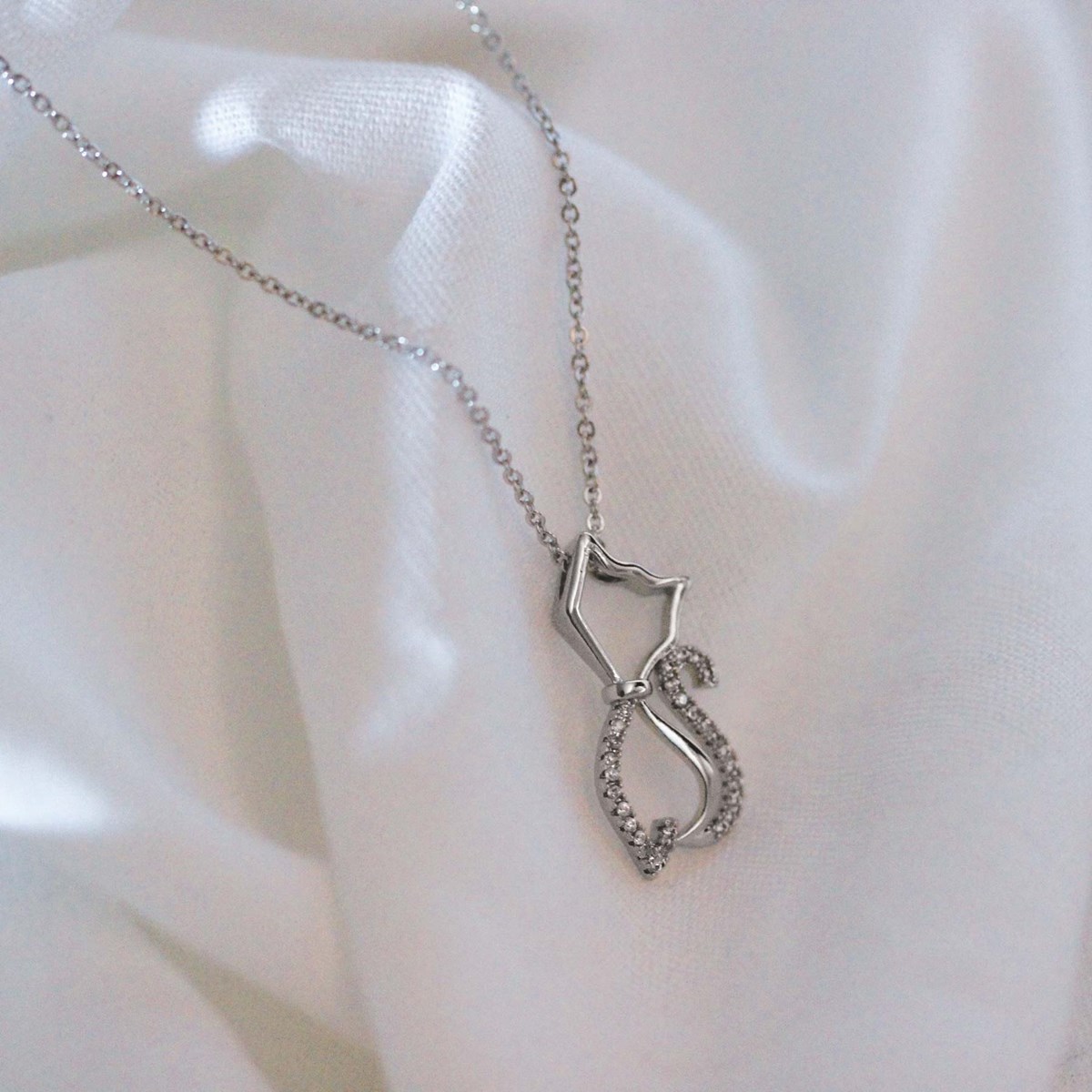 Collier Love Cat strass