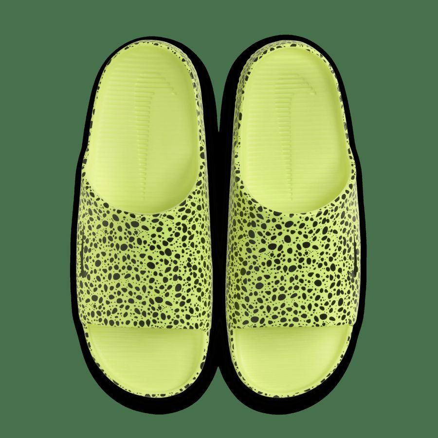 Nike Claquettes Calm - Jaune Fluo/Bleu Marine Femme