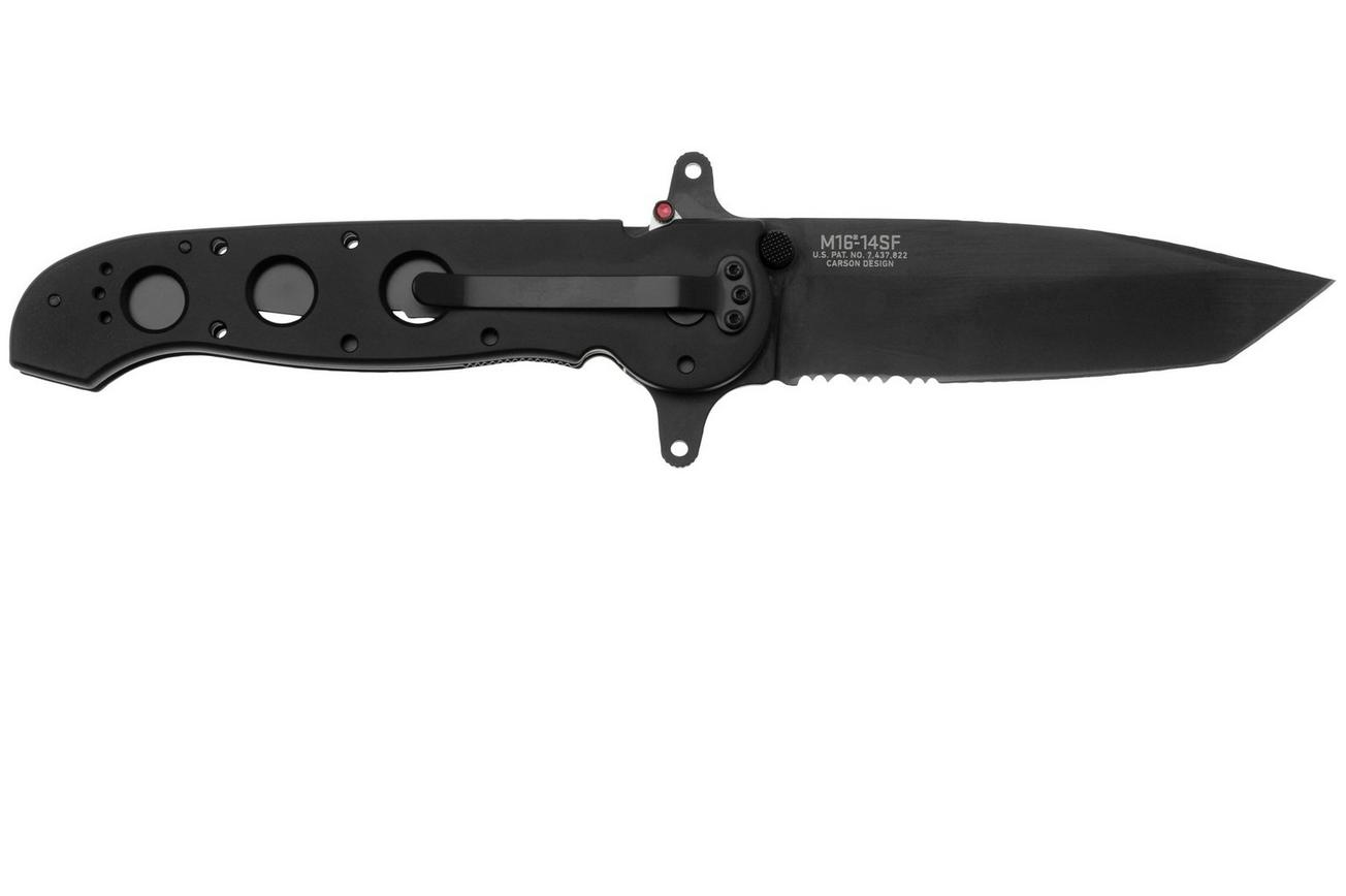 CRKT M16-14SF Black Aluminum, Triple Point Serrations, zakmes, Kit Carson Design