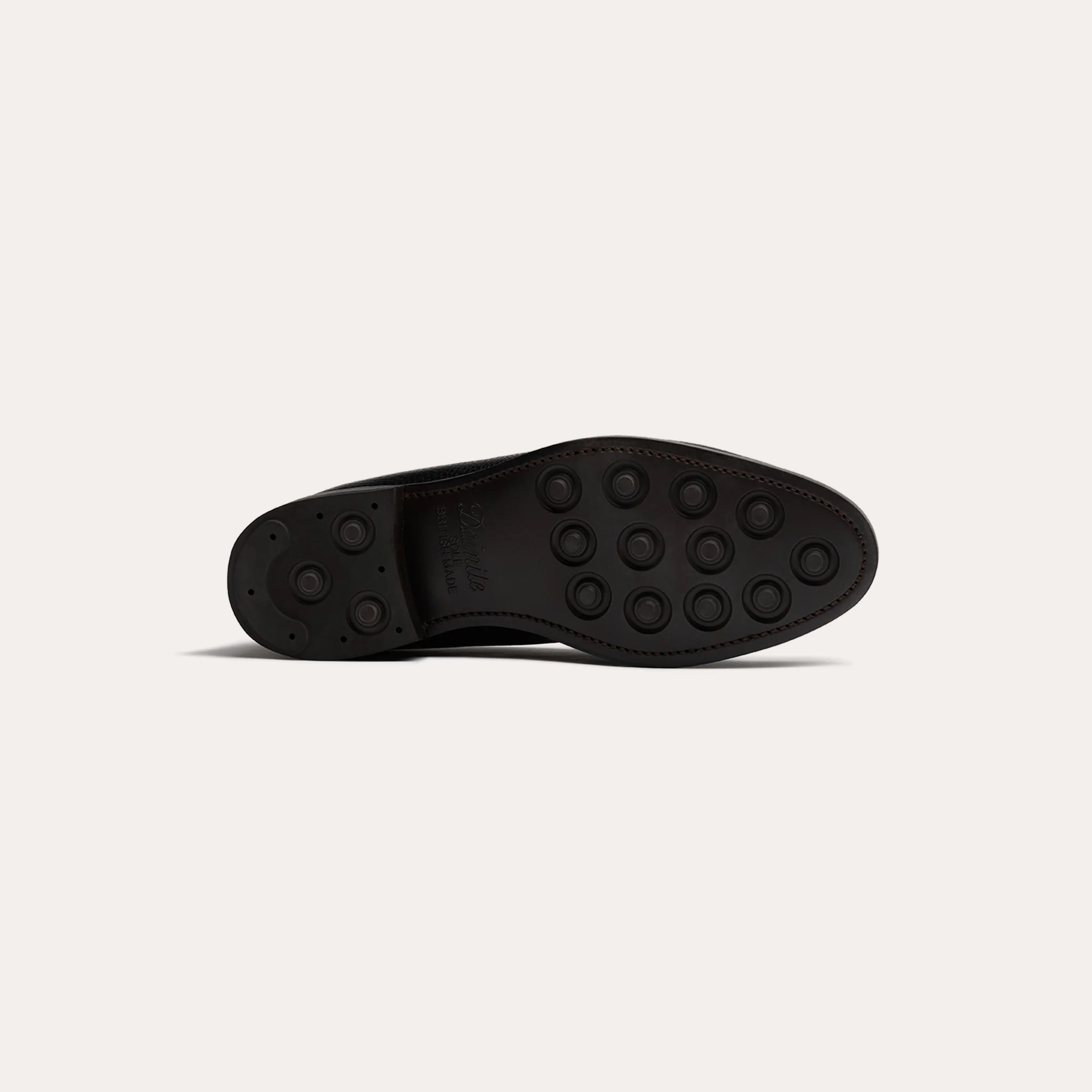 Black grained leather moccasin