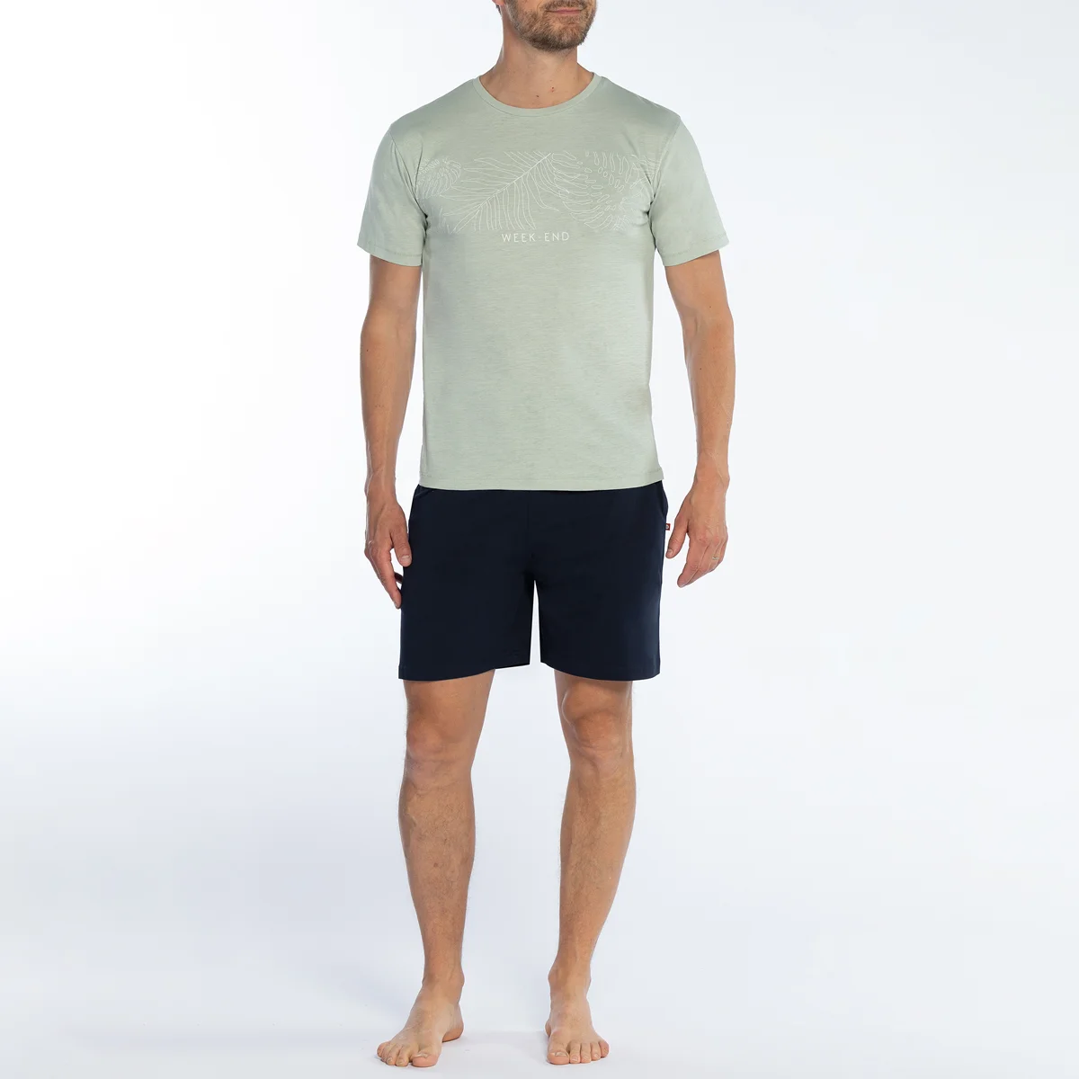 Pyjashort homme SOLE vert clair/marine
