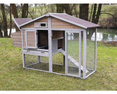 KERBL Bonny kippenhok met metalen frame, 181x65x118 cm, gelakt