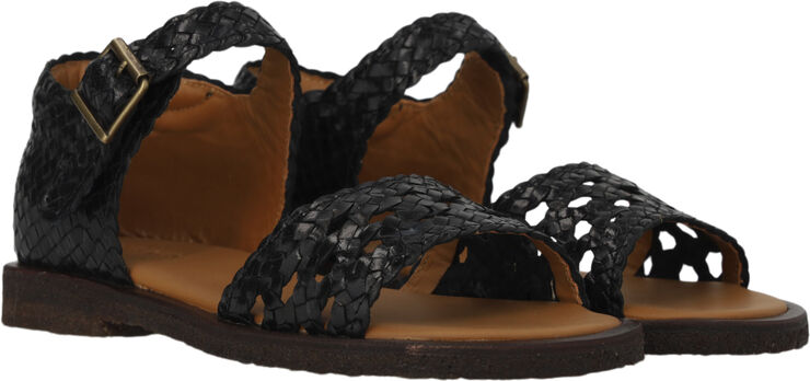 ANGULUS Håndflettet sandal med lukket hæl 2072 black