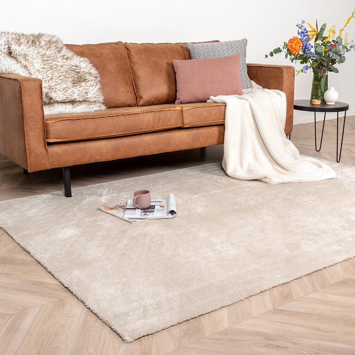 Viscose vloerkleed - Vive Creme | Wasbaar!