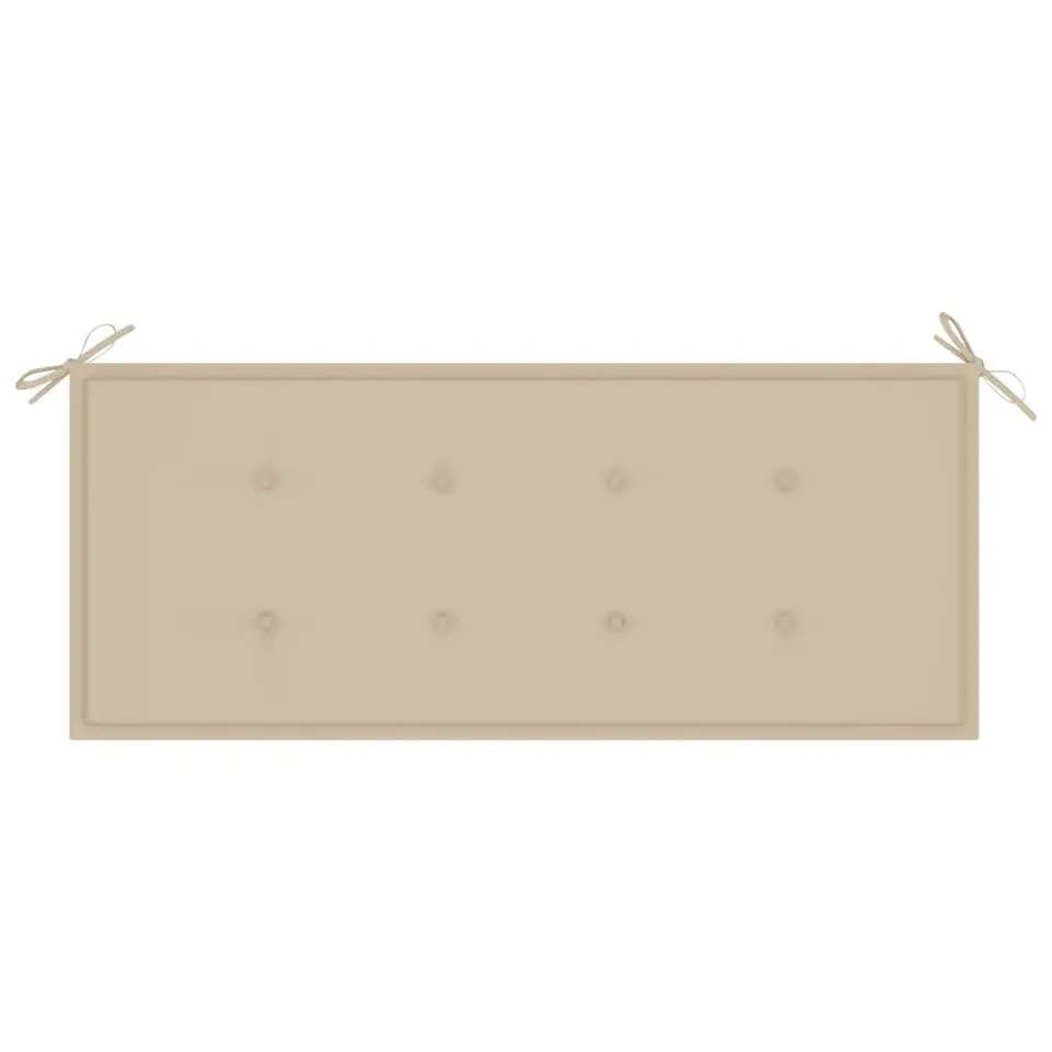 vidaXL - Tuinbank - Beige - Bamboe - 120 cm - Met kussen