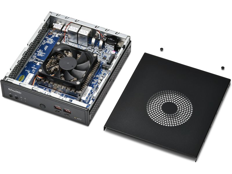 Shuttle Barebone Slim AI PC DN11H9 Shuttle Slim AI PC DN11H9 1.35 l grosser PC Schwarz Intel SoC