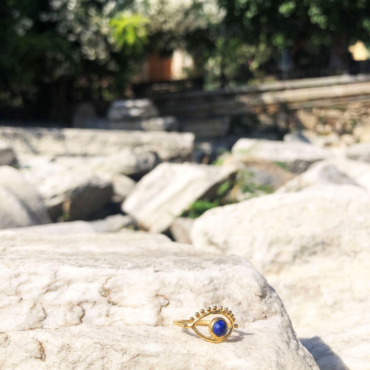 Bague oeil en argent et lapis lazuli AJNA