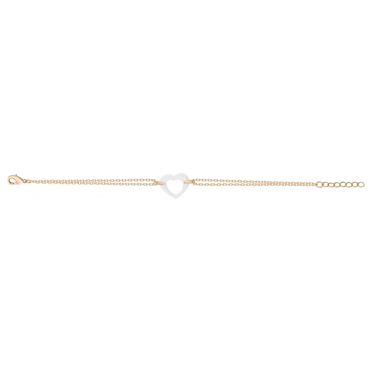 Bracelet souple mono-motif en Plaqué Or avec oxyde de zirconium blanc
