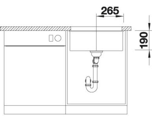 Blanco SUBLINE 500-U spoelbak, 530 x 460 mm, wit, 523436