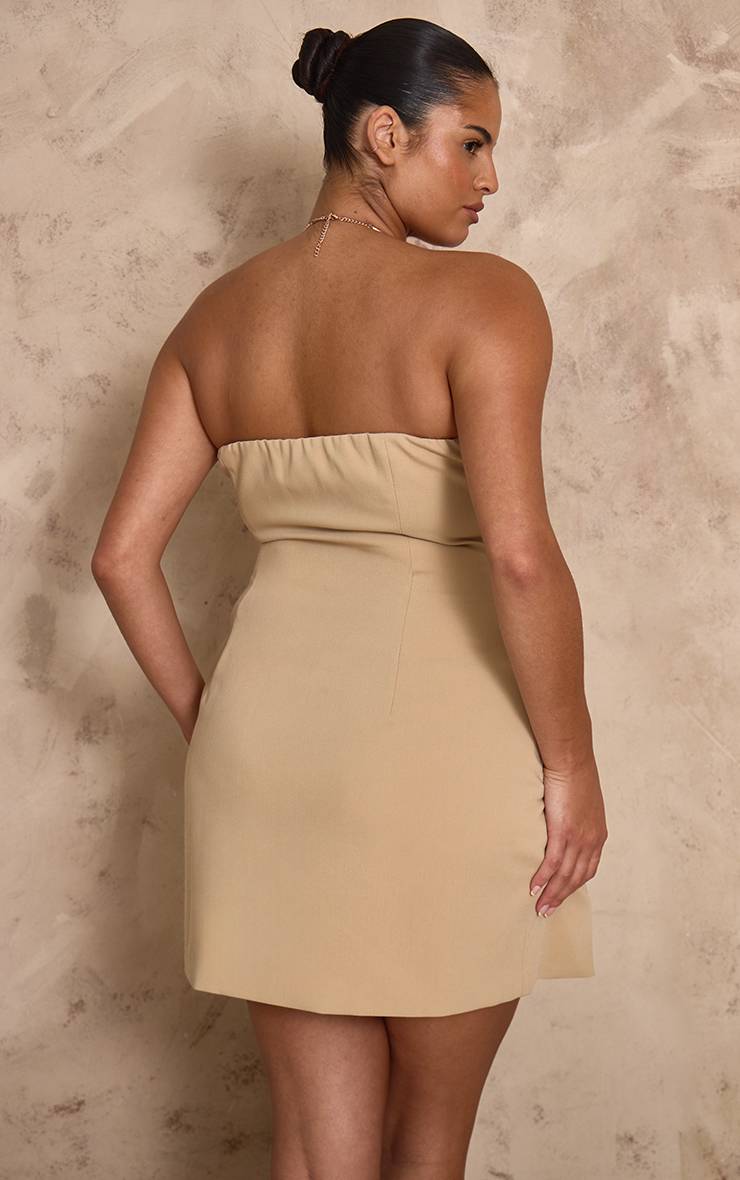 Gris Pierre Robe Moulante Plt Label Plus Avec Détail Brodé Et Finition Tissée Au Col