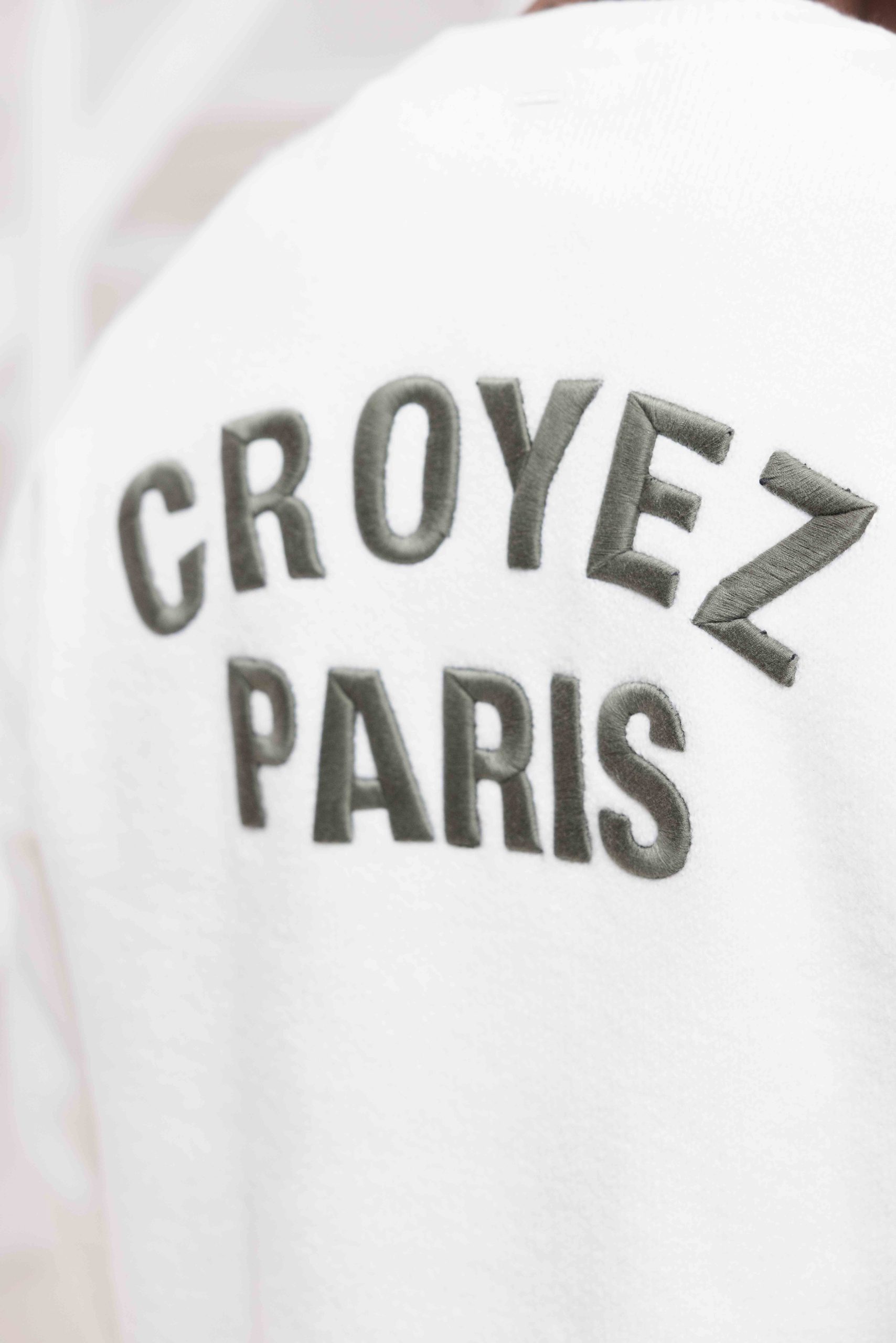 Croyez Paris Knit Sweater Heren Gebroken Wit