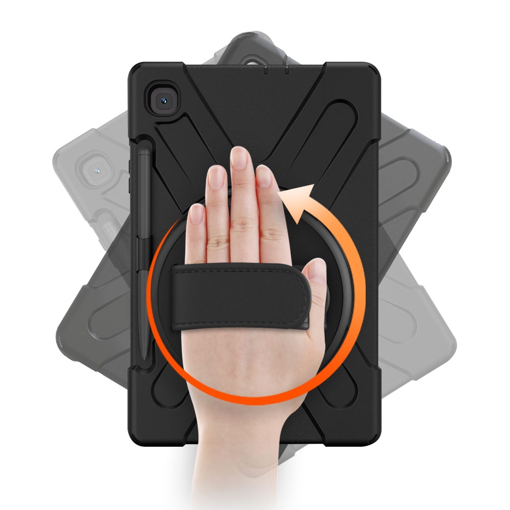 Samsung Galaxy Tab S6 Lite (2024/2022/2020) Peak 500m Hybrid Outdoor Hardcase Hülle mit Aufsteller   Handschlaufe (EGPE00130) - Schwarz