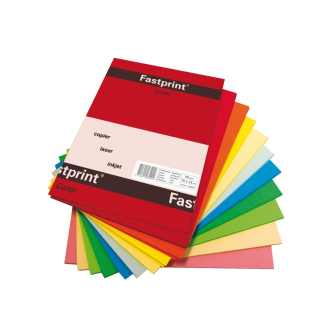 Kopieerpapier Fastprint A4 120gr 10kleuren x10vel 100vel
