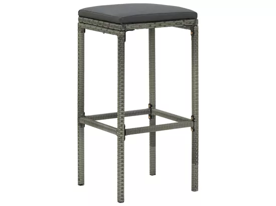 Ensemble de bar 3 pcs Résine tressée Gris
