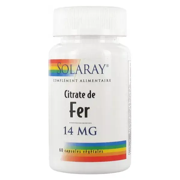Solaray Ferro 14mg 60 Cápsulas Vegetais