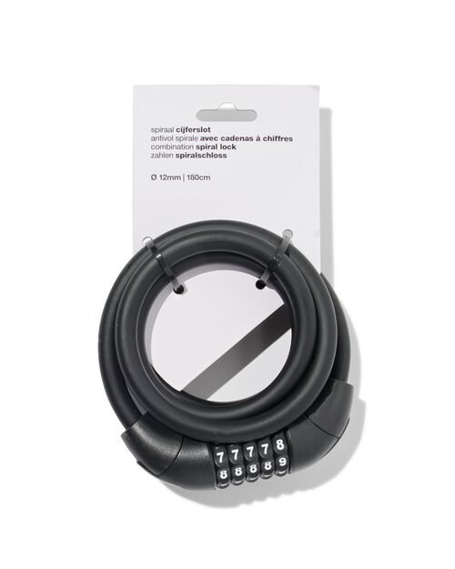 antivol spirale 180 cm Ø12mm noir