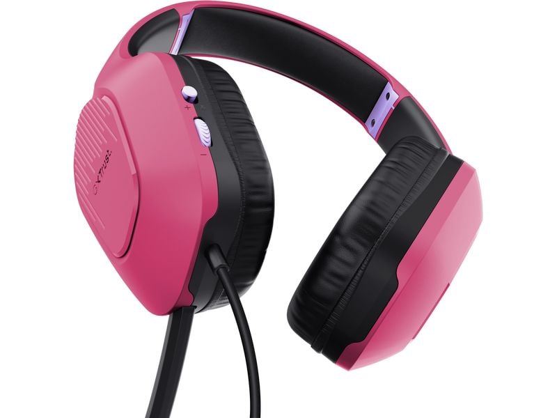 Trust Headset GXT 415P Zirox Pink/Schwarz Gaming-Headset mit komfortablen ohrumschliessenden Polstern und einstellbarem Mikrofon