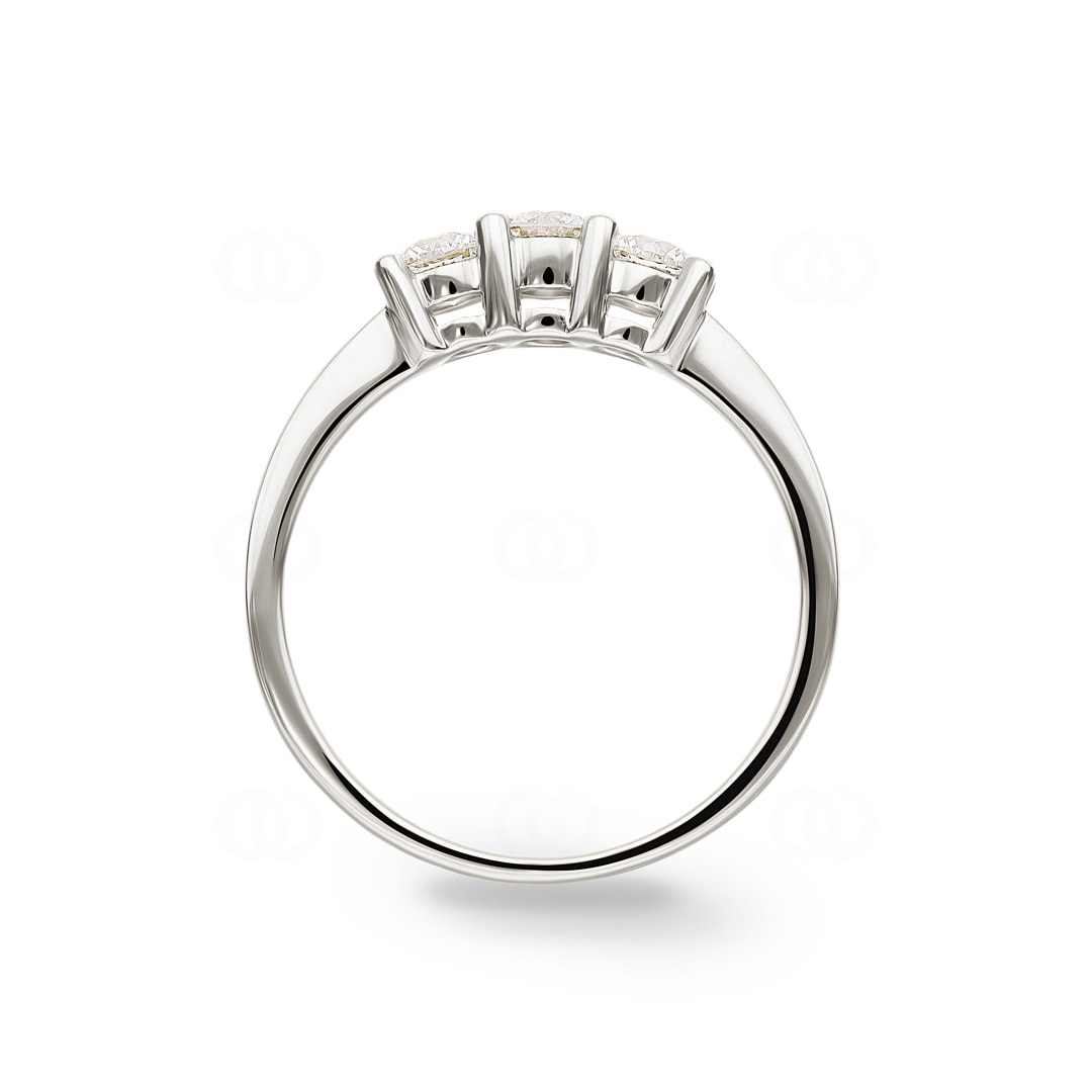 0.63 Karat Trilogie Diamantring 750/18 K Weissgold