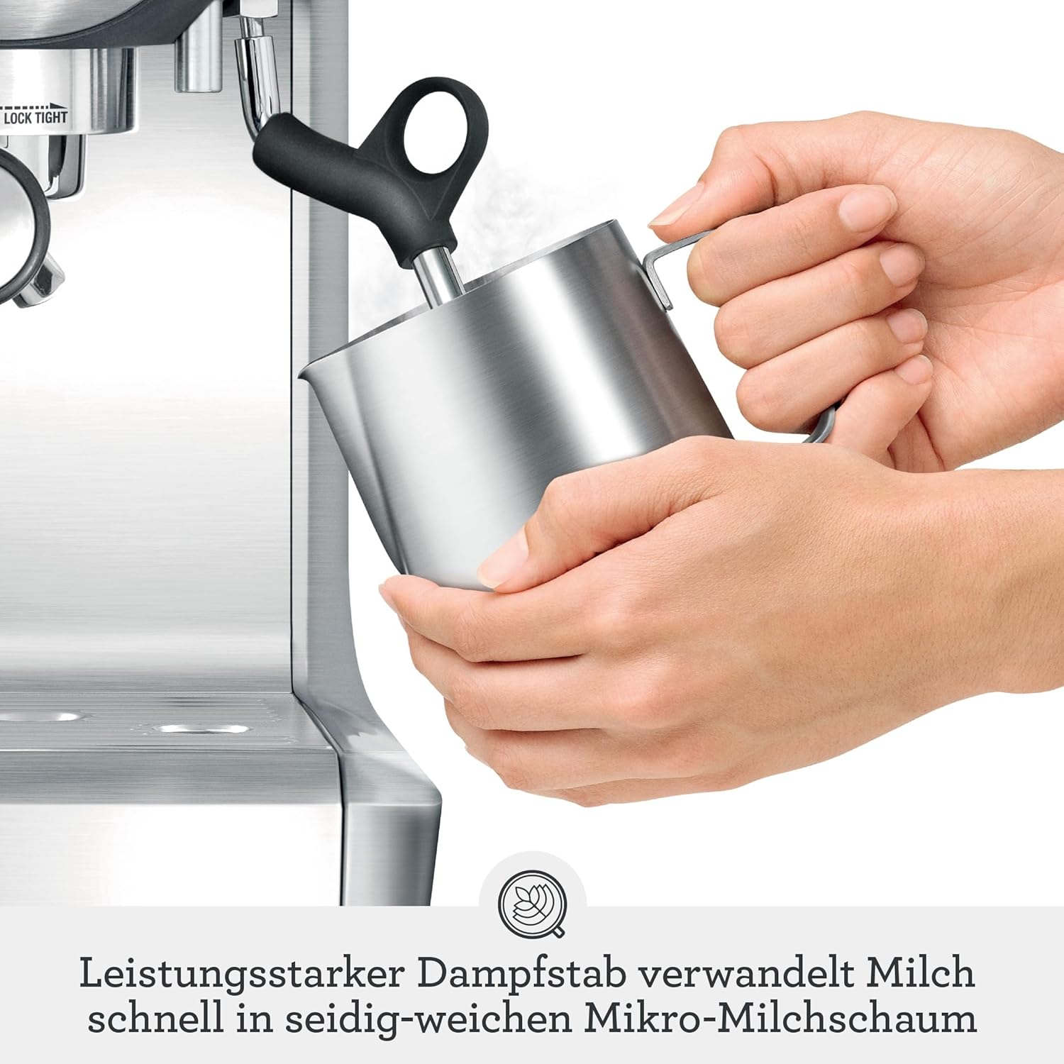 Sage - The Barista Express - Kaffeemaschine mit manuellem Milchaufschäumer & Mahlwerk - Automatisches Mahlen, individueller Milchschaum - Milchkännchen mit Temperaturkontrolle - Schwarzer Trüffel
