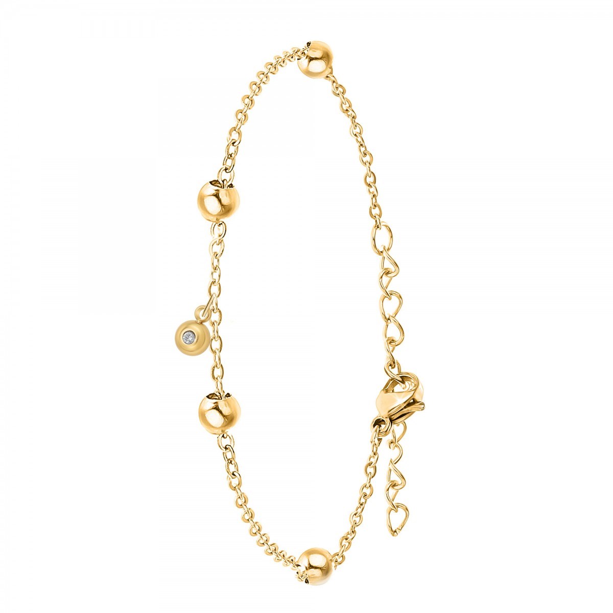 Bracelet en acier inoxydable par SC Bohème orné d'un véritable diamant blanc