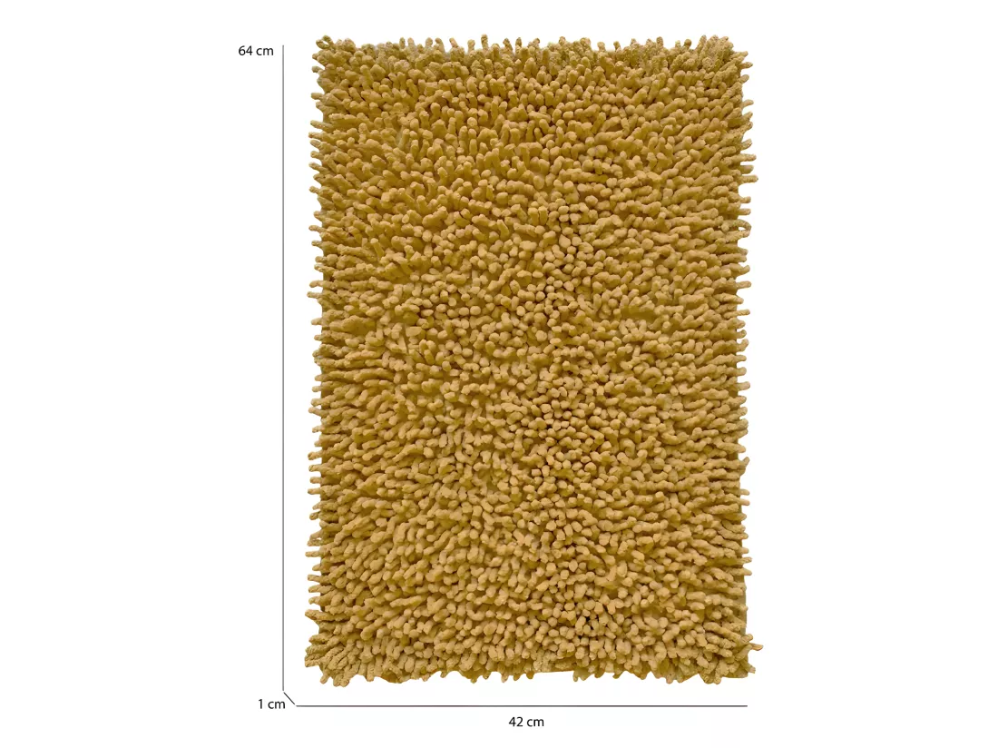 Lot 2 tapis de salle de bain 40 x 60 cm en coton moutarde - NAPOLEON