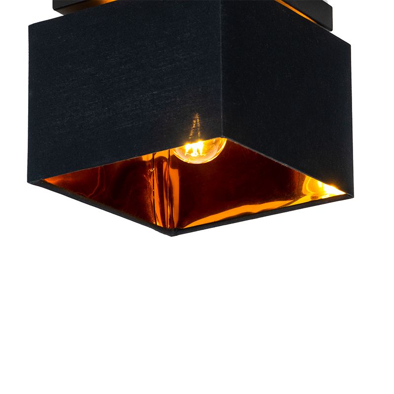 Moderne plafondlamp zwart met goud - VT
