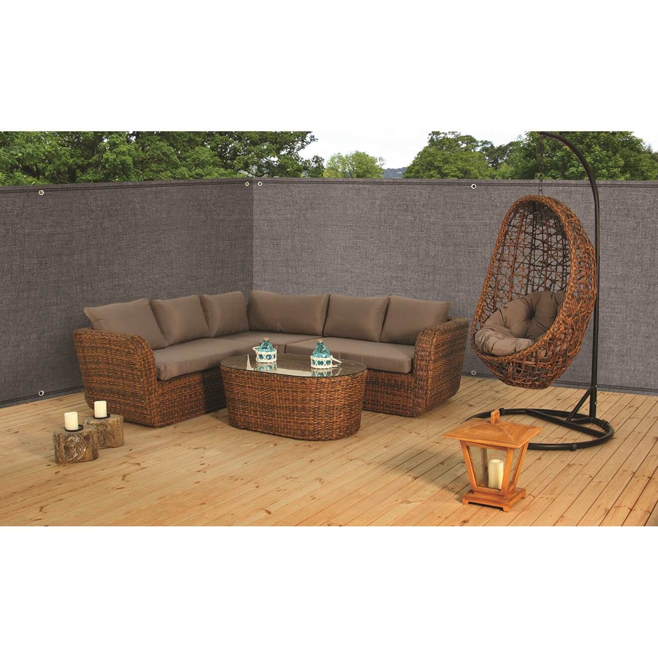 Pratik Garden Brise-vue 220 gr/m² gris - 1,8x10 m