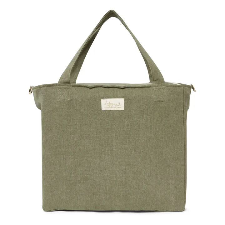 Adorna Sac zippé en lin | Vert kaki